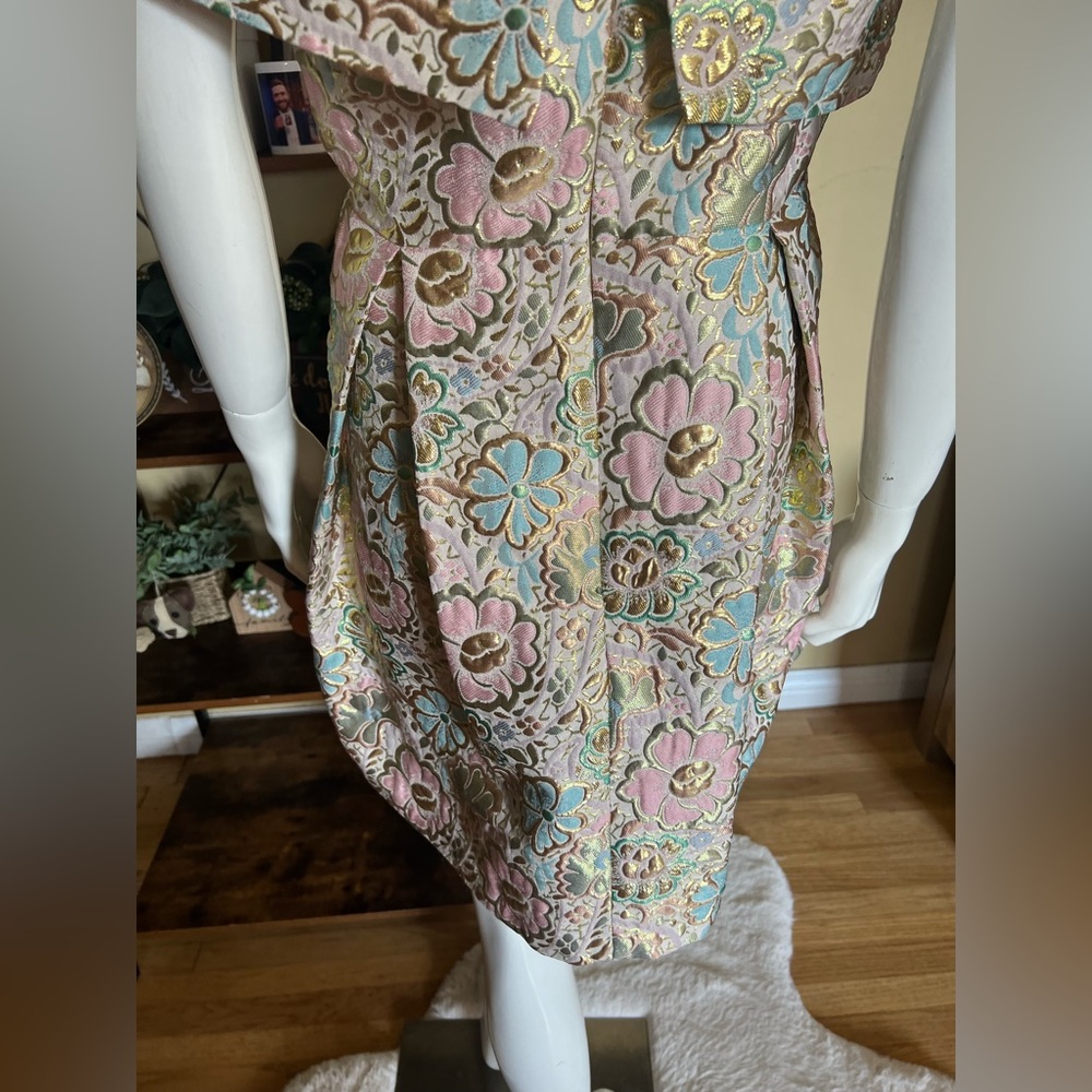 NWT Topshop Women’s Pastel & Gold Toned One Shoulder Dress SZ 6🌸✨ - Picture 9 of 16
